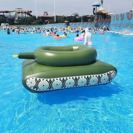 Inflatable Ship Float with Water Gun – Fun Tank-Shaped Ride-On Floaties for Kids and Adults for Summer Pool Parties