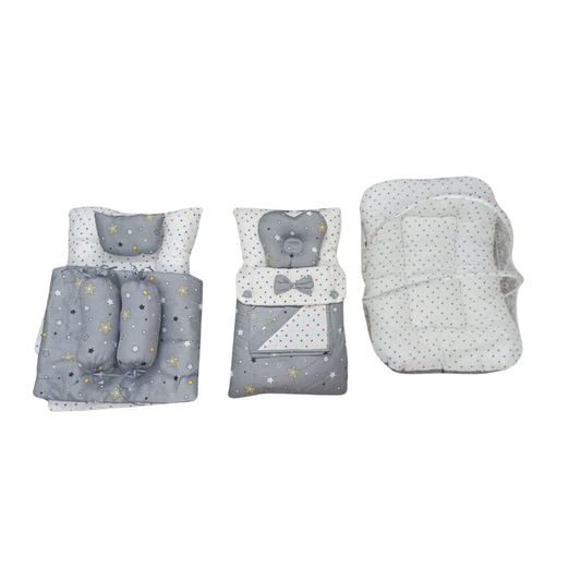 Baby Carry Nest with Mosquito Net Light grey 9 Pcs