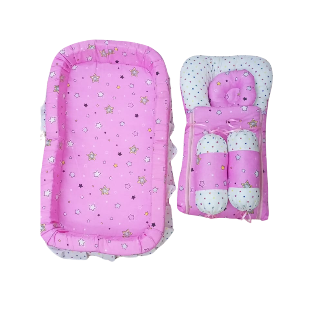 Baby Carry Nest with Full Size Mosquito Net Pink 6 Pcs