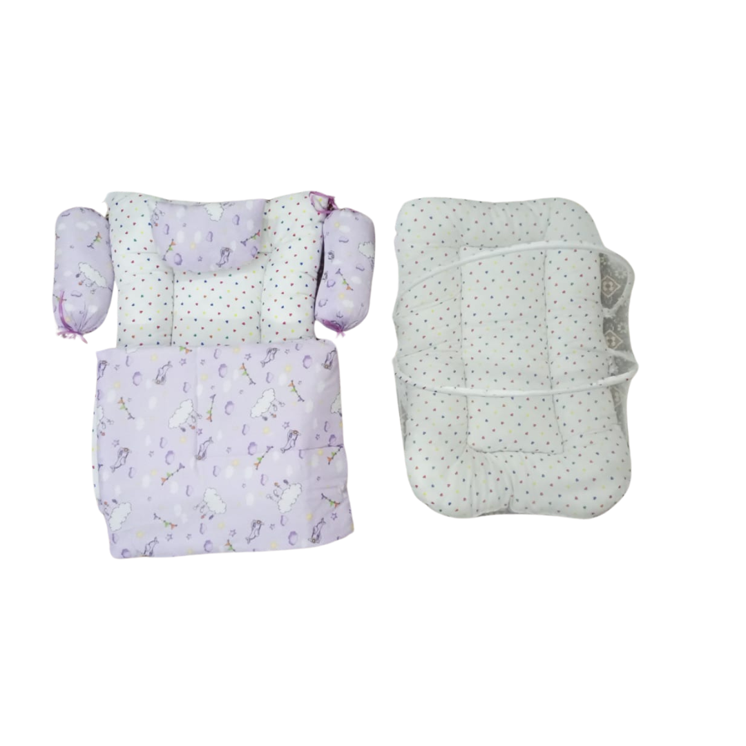 Baby Carry Nest with Mosquito Net purple 7 Pcs