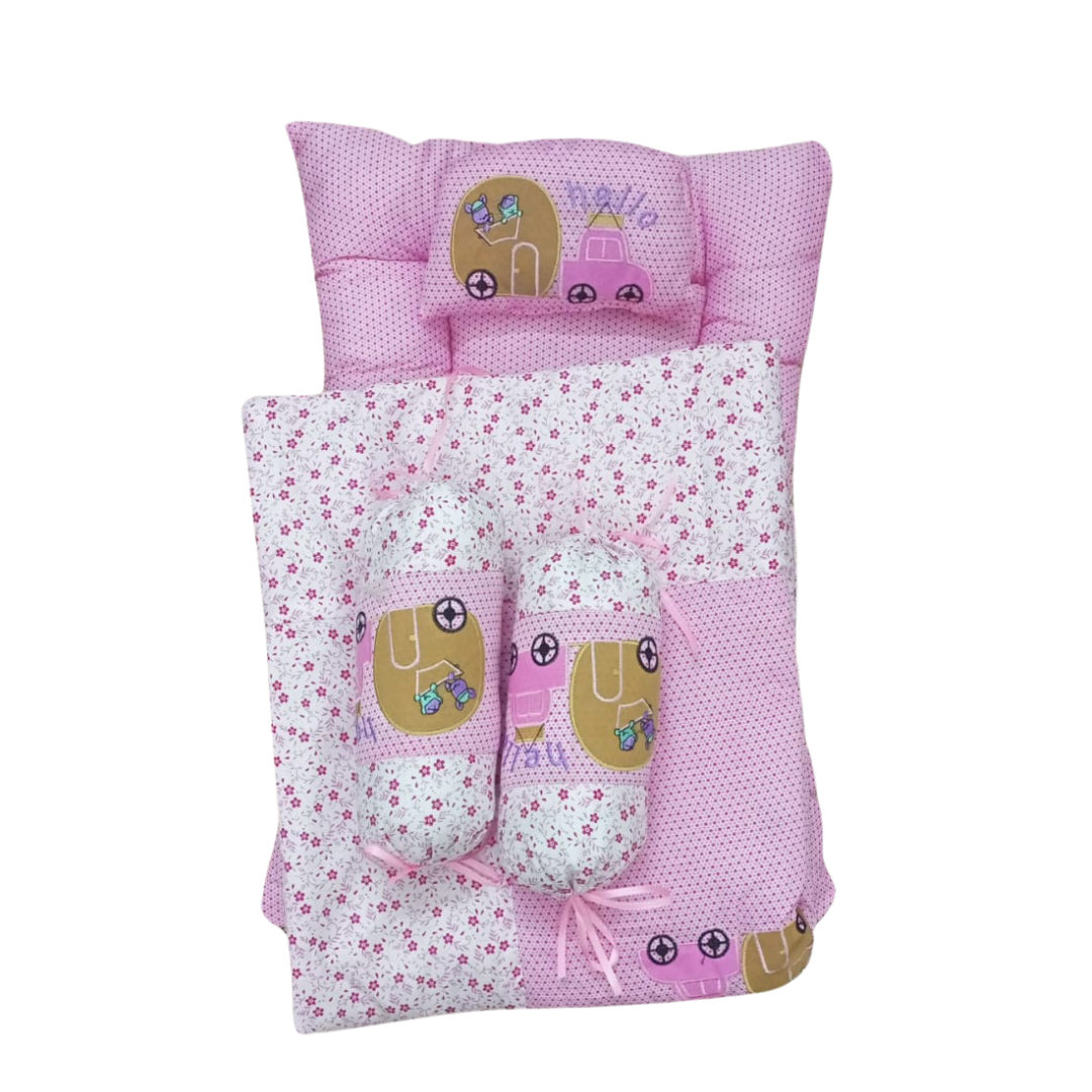 Baby Carry Nest with Mosquito Net Pink 7 Pcs