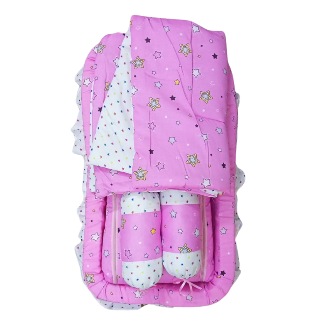 Baby Carry Nest with Full Size Mosquito Net Pink 6 Pcs