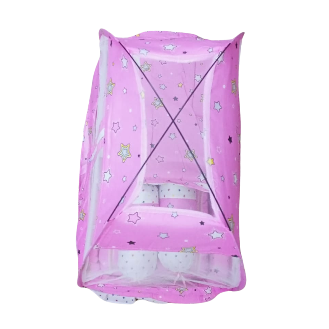 Baby Carry Nest with Full Size Mosquito Net Pink 6 Pcs