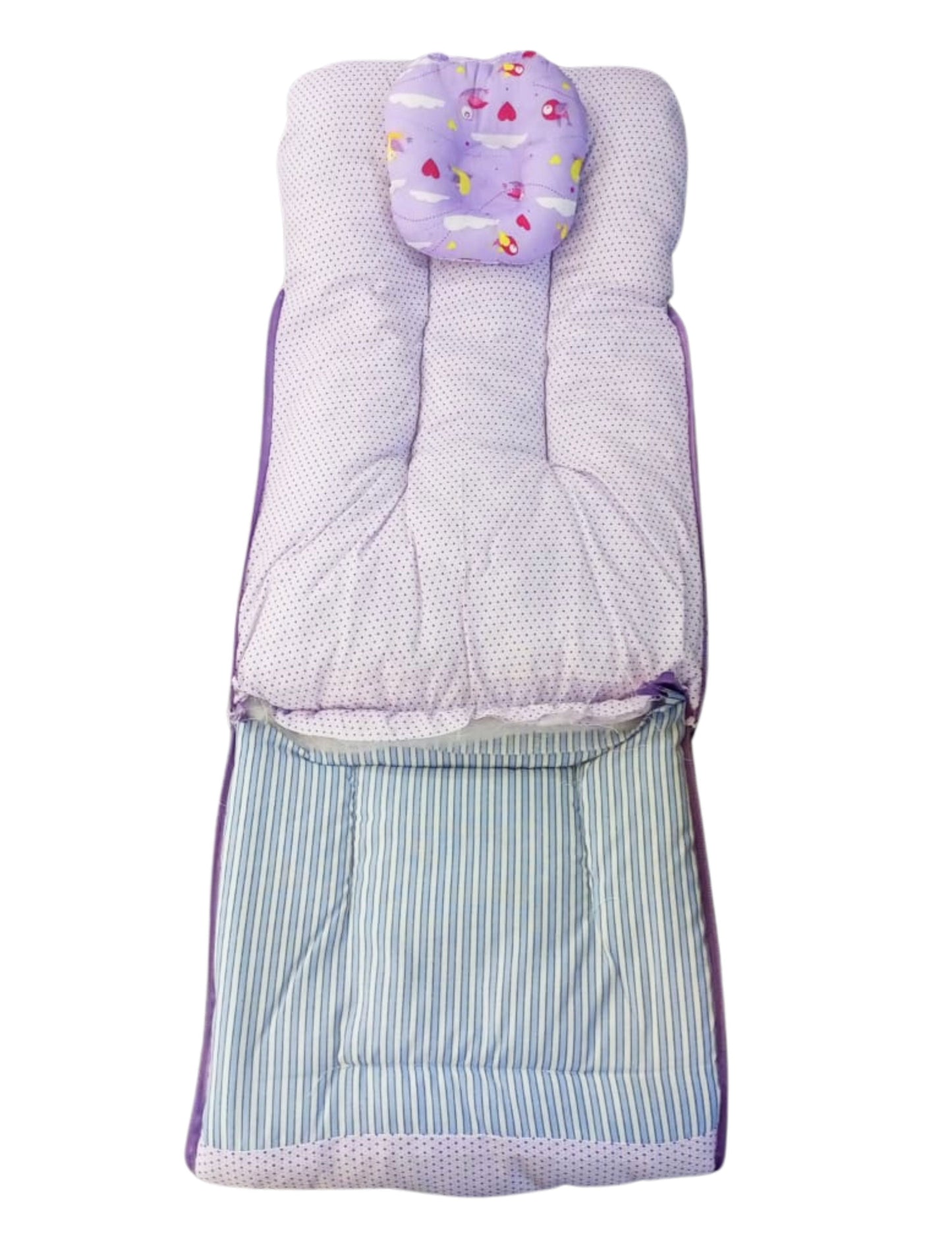 Baby Carry Nest with Mosquito Net purple with Pillow