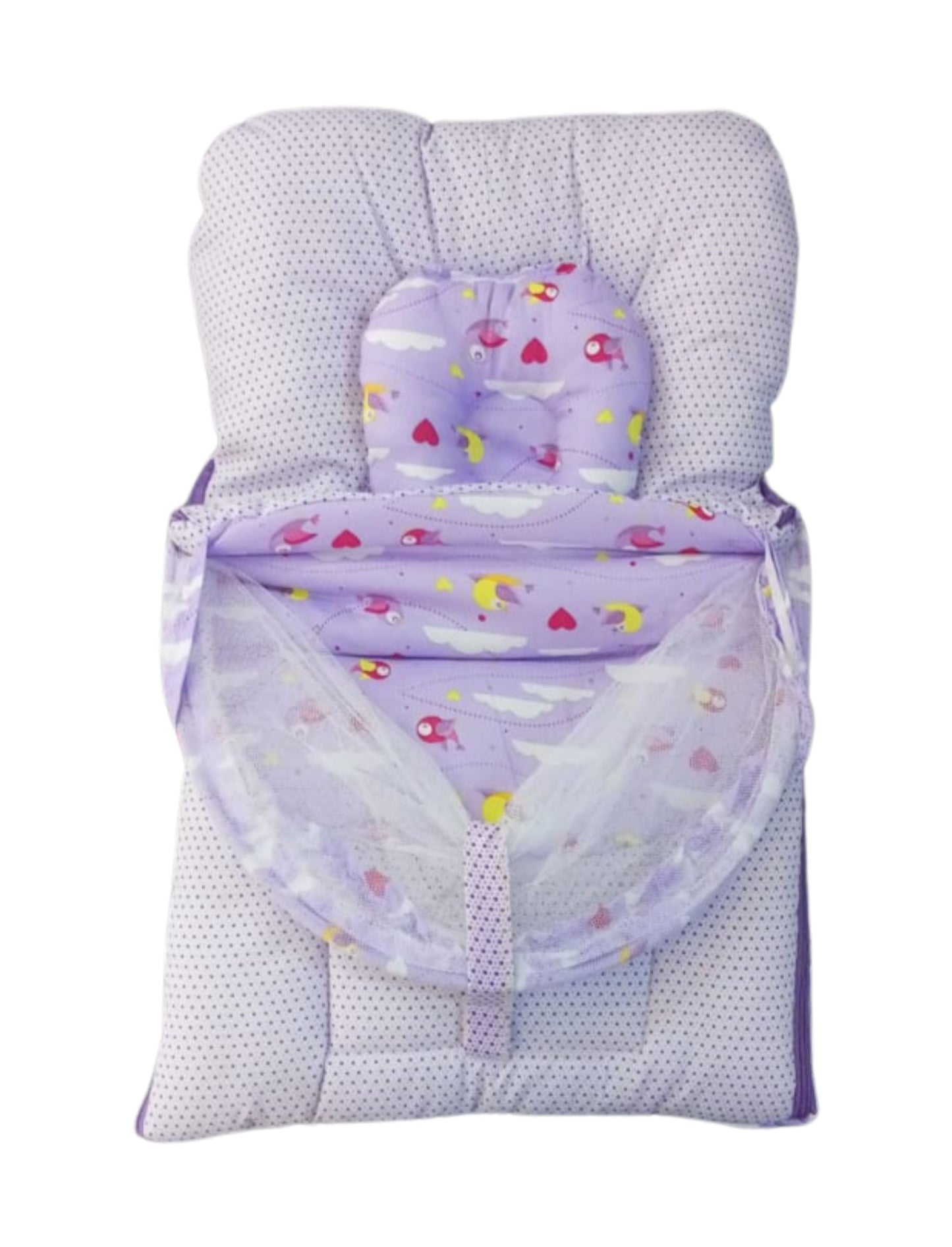 Baby Carry Nest with Mosquito Net purple with Pillow