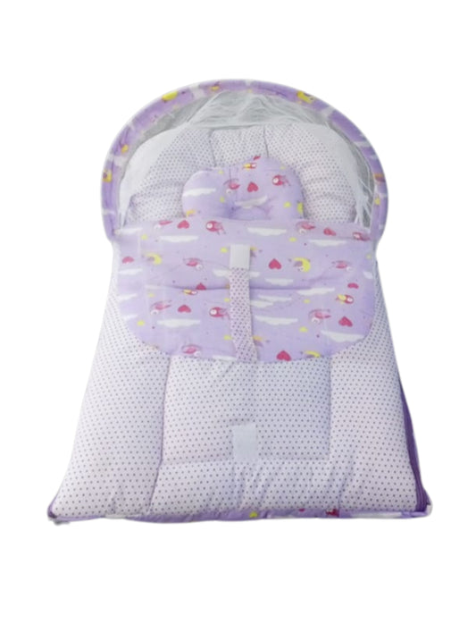 Baby Carry Nest with Mosquito Net purple with Pillow