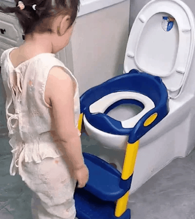 Potty Training Toilet Seat with Step Stool Ladder Blue and Yellow